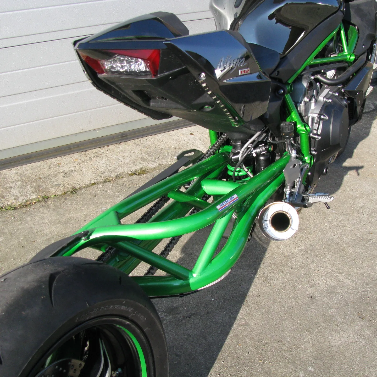 Kawasaki H2R bakker frames extended swingarm 2